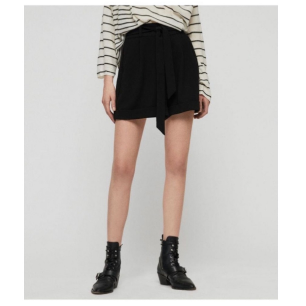 All Saint black Ralita high rise short